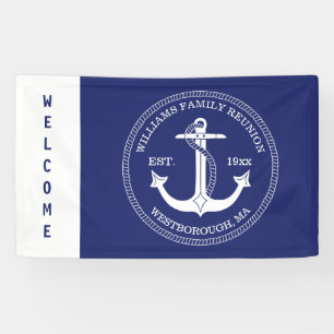 Lona Recepción náutica del azul del ancla de la reuni