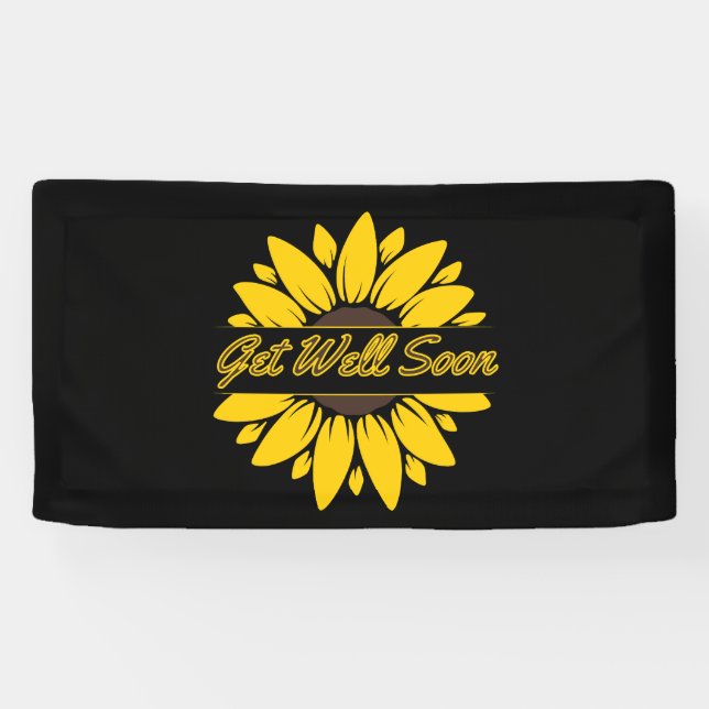 Lona Recupérate Pronto Bandera de Vinilo Sunflower 1.6x (Horizontal)