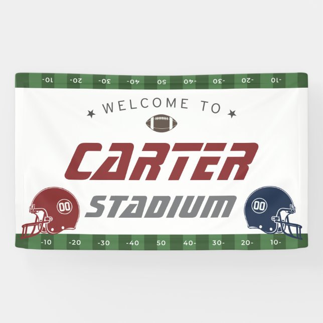 Lona Red de la Marina de Fútbol Americana, cualquier fi (Horizontal)