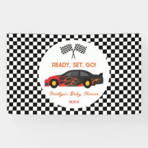 Red Flame Race Car Ready Go Baby Shower
