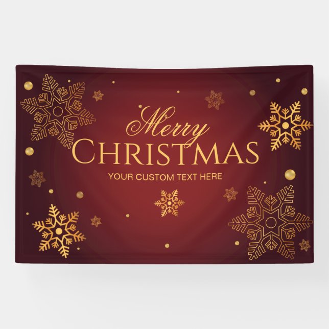 Lona Red Holidays Christmas party backdrop  (Horizontal)