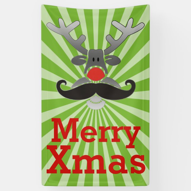Lona Red Nosed Rudolph con Mustache + tu idea (Vertical)