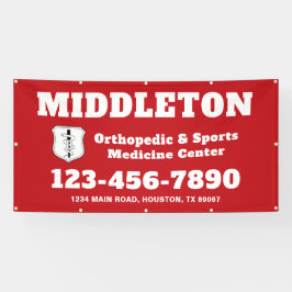 Lona Red Promotional Business Banner with Logo