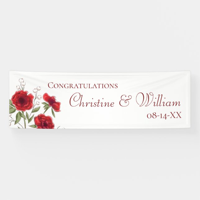 Lona Red Rose Romantic Wedding (Horizontal)
