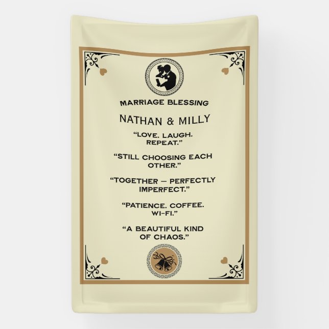 Lona Regalo de bendición de matrimonio (Vertical)