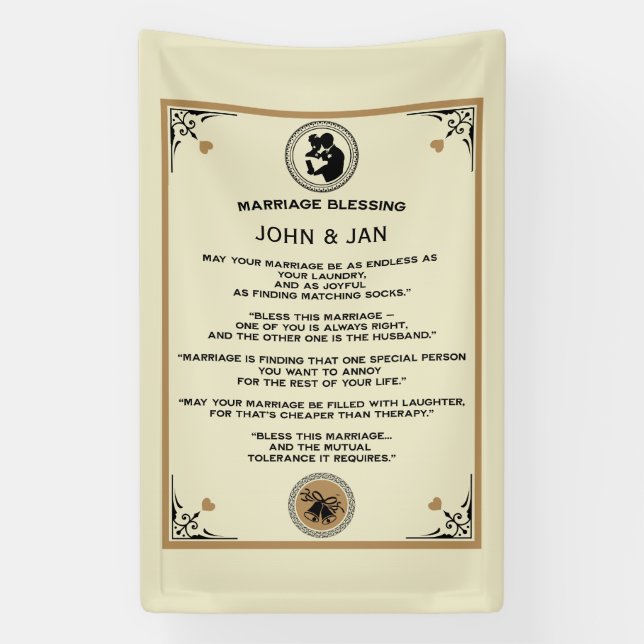 Lona Regalo de bendición de matrimonio (Vertical)