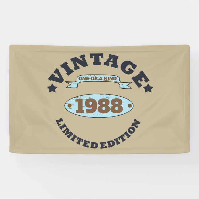 Lona Regalo de cumpleaños vintage personalizado (Horizontal)