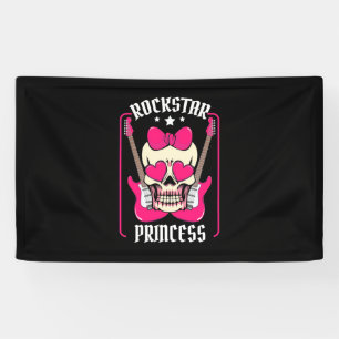 Lona Regalo de Navidad Rockstar Princess Skull