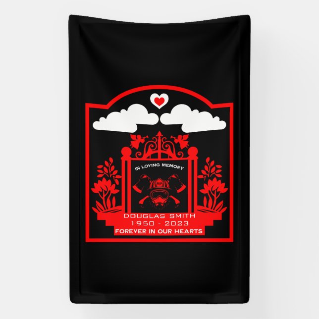 Lona Regalo funeral en memoria del bombero (Vertical)