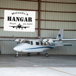 Lona Regalo personalizado, Hangar en avión y piloto en
