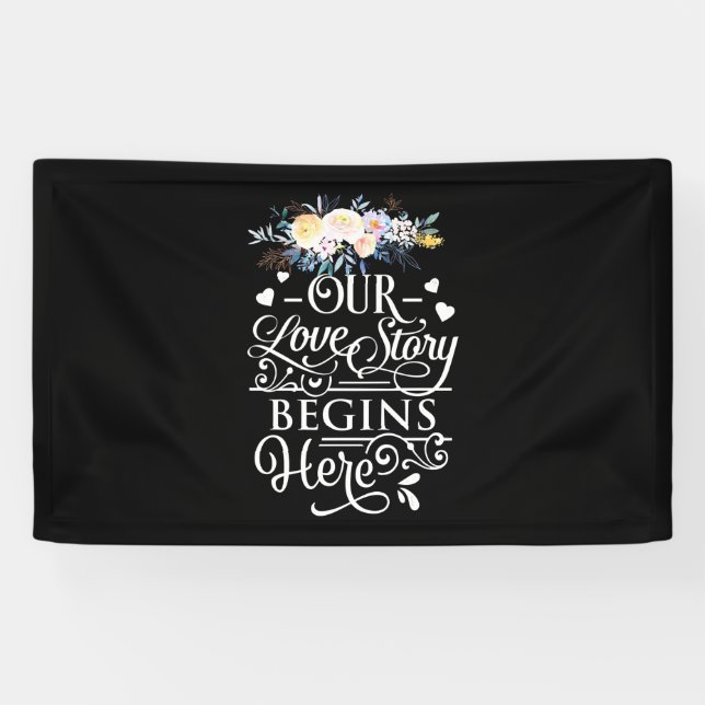 Lona Regalos de Boda | Nuestra Historia de Amor Comienz (Horizontal)