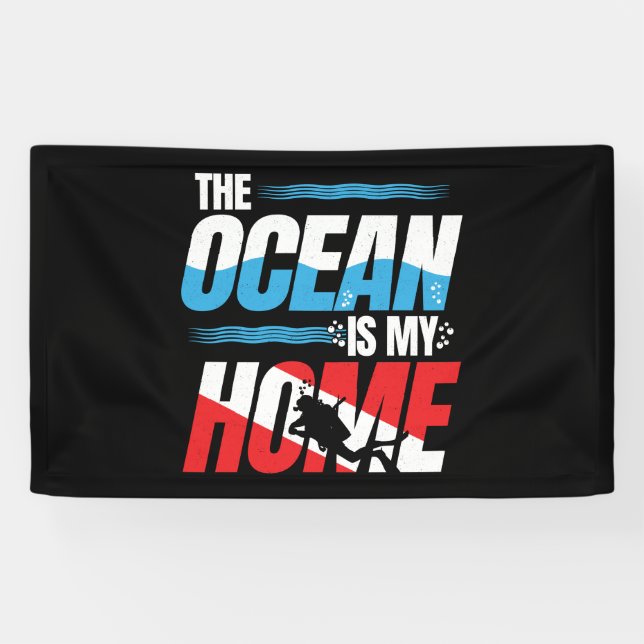 Lona Regalos de buceo Scuba - Buceo con bandera abajo (Horizontal)