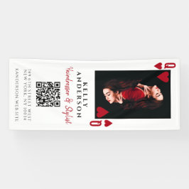 Lona Reina de Corazones Código QR de Foto Femenina Pelu