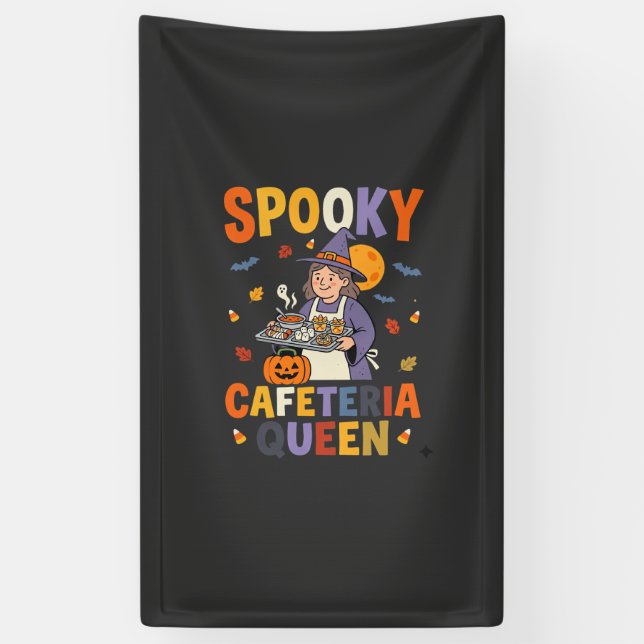 Lona Reina de la Cafetería de Halloween (Vertical)
