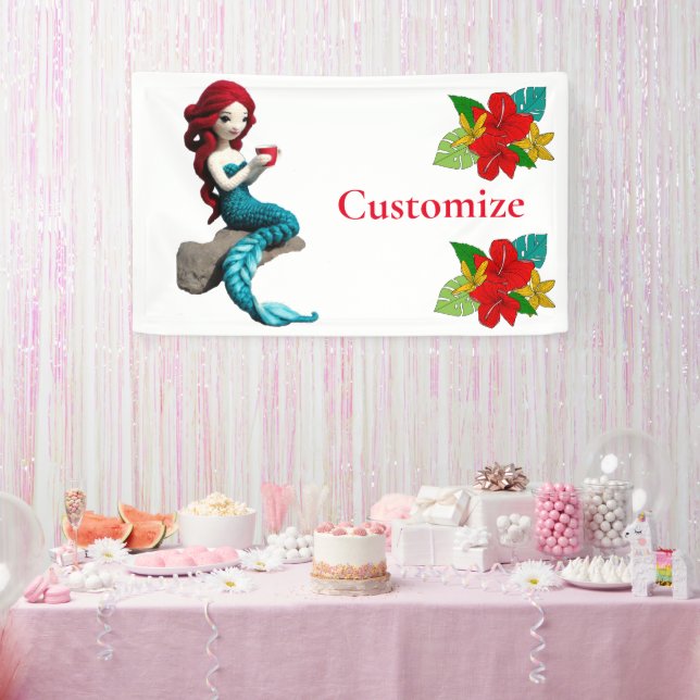 Lona Relajación De Sirena Con Bebida Thunder_Cove (Fiesta)