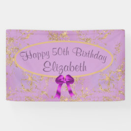 Lona Relieve metalizado dorado púrpura 50.º cumpleaños