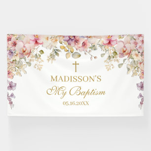 Lona Religious Celebration Floral Orchids backdrop