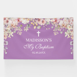 Lona Religious Celebration Floral Orchids purp backdrop
