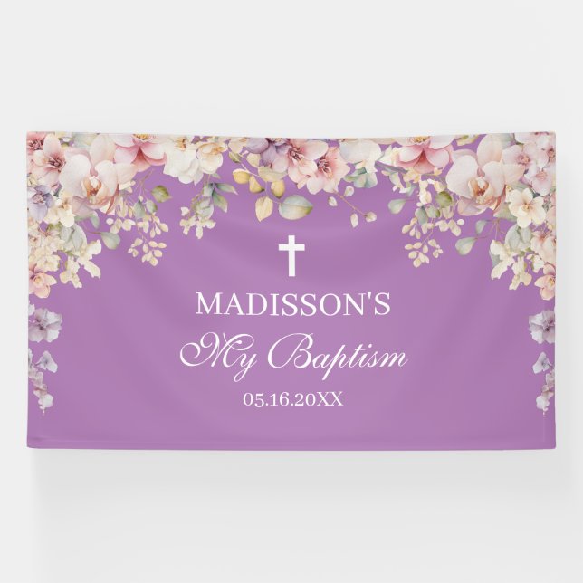 Lona Religious Celebration Floral Orchids purp backdrop (Horizontal)