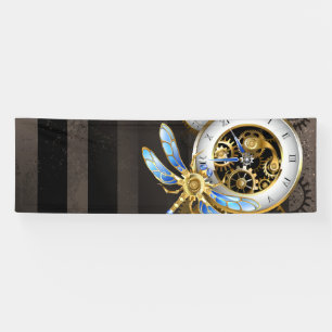 Lona Reloj de vapor con libélula mecánica