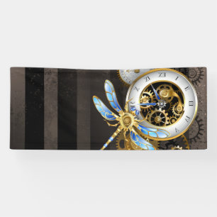 Lona Reloj de vapor con libélula mecánica
