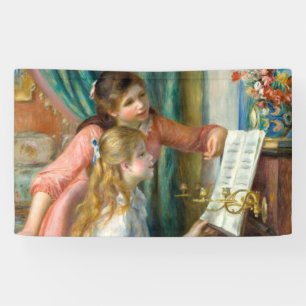 Lona Renoir Dos Niñas en el Piano Imprimir Música Arte