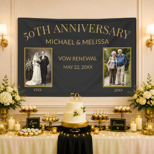 Lona Renovación de votos de aniversario de bodas de 50