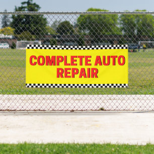 Lona Reparación Automotriz Completa Bandera a Cuadros A