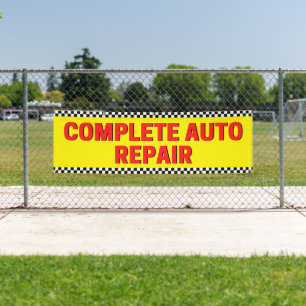 Lona Reparación Automotriz Completa Bandera a Cuadros A