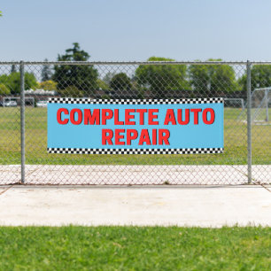 Lona Reparación Automotriz Completa Bandera a Cuadros G