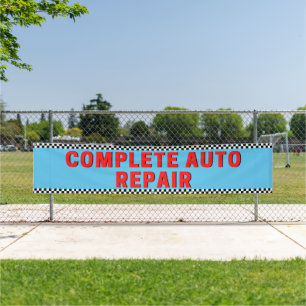 Lona Reparación Automotriz Completa Bandera de Cuadros 