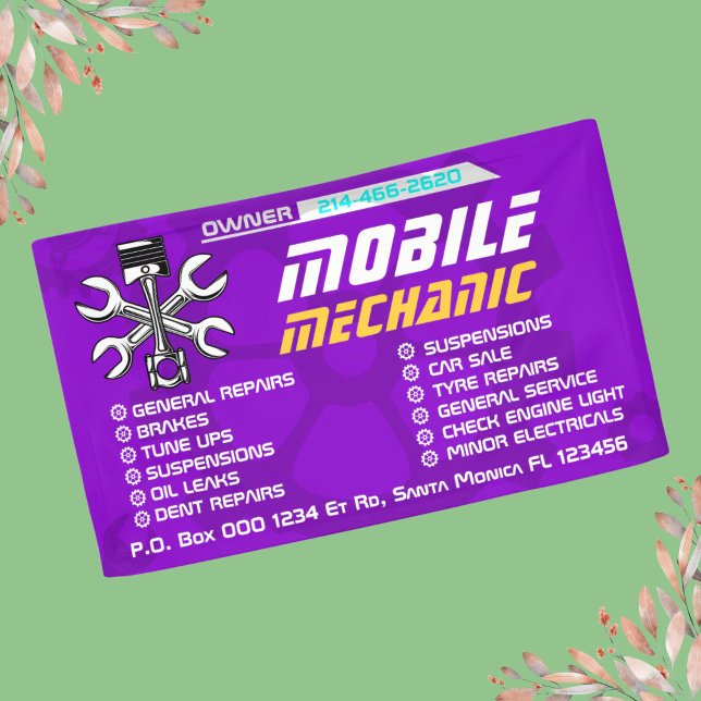 Lona Reparación Automotriz Móvil Personalizable de Mecá (Subido por el creador)