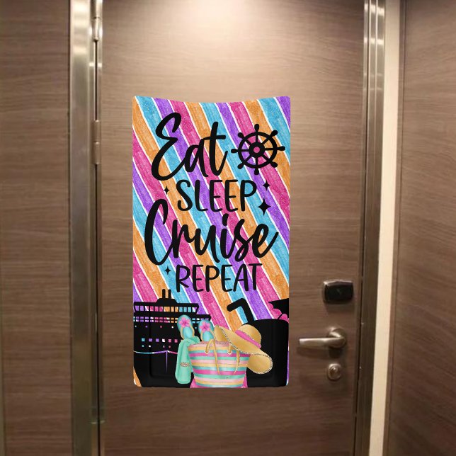 Lona Repetir el crucero de sueño (Add this fun and colorful banner to your cruise door for your next girl's trip.)