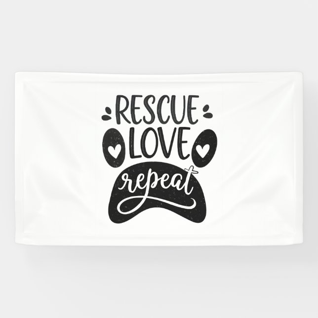 Lona Rescate Amor Repetir Perro Paw Tee (Horizontal)