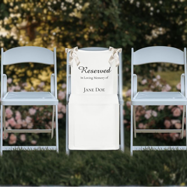 Lona Reserved in Memorial - Wedding Seat Family Sign (Wedding Memorial Reserved Seat Fabric Sign)