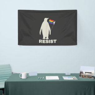 Lona Resistir al pingüino contra las tarifas LGBT contr