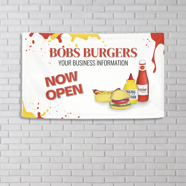 Lona Restaurante Business Open Hamburger Rótulo (Restaurant Hamburger Banner Sign)