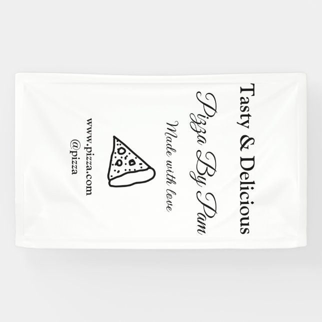 Lona Restaurante de café de pizza sabrosa hecho con amo (Horizontal)