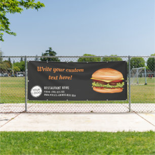 Lona Restaurante De Comida Rápida De Hamburguesas O Com