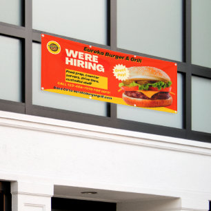 Lona Restaurante de Hamburguesas Personalizadas Estamos