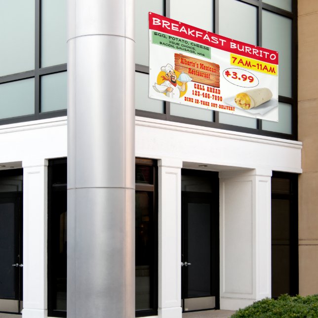 Lona Restaurante mexicano personalizar Burrito (Edificio exterior)