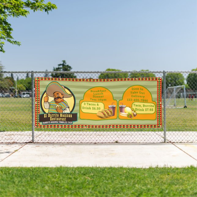 Lona Restaurante mexicano personalizar Precio de la com (in situ)