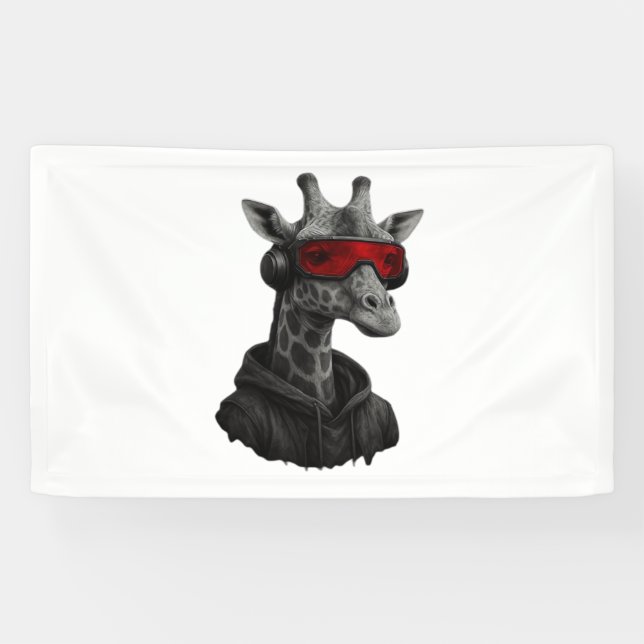 Lona Resumen de jirafa roja y negra Clásica camiseta (Horizontal)