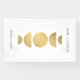 Lona Resumen Fases de la Luna Arte Geométrico Oro/Blanc