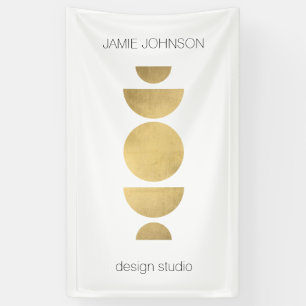 Lona Resumen Fases de la Luna Arte Geométrico Oro/Blanc