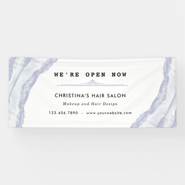 Lona Resumen y Minimalista acuarela azul (Horizontal)