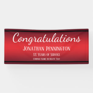 Lona Retirement Felicitaciones Years of Service Red