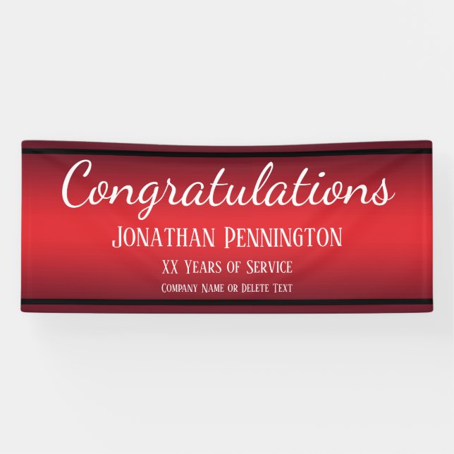 Lona Retirement Felicitaciones Years of Service Red (Horizontal)