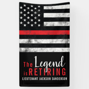 Lona Retiro de bomberos bandera roja delgada bombero