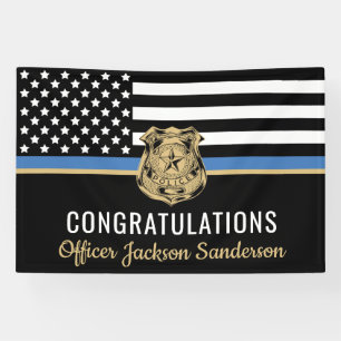 Lona Retiro de la policía Felicitaciones a la delgada l